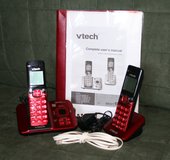 Vtech DECT 6.0 Cordless Telephone System with 2 Handsets - Red in Naperville, Illinois